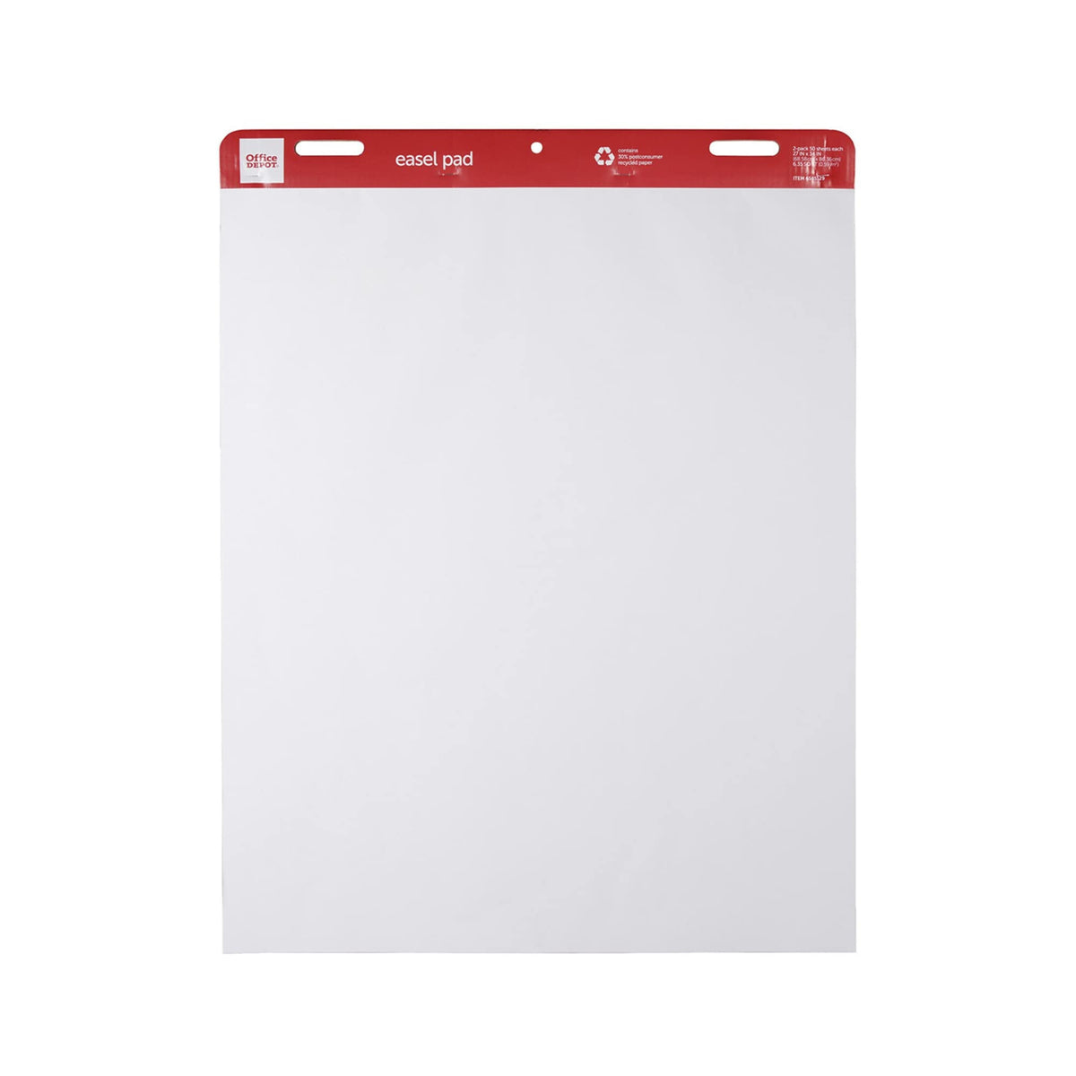 Easel Pads, 27" x 34", 50 Sheets, 30% Recycled, White, Pack of 2 K785519