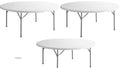 White 6 Ft Round Plastic Folding Table O736