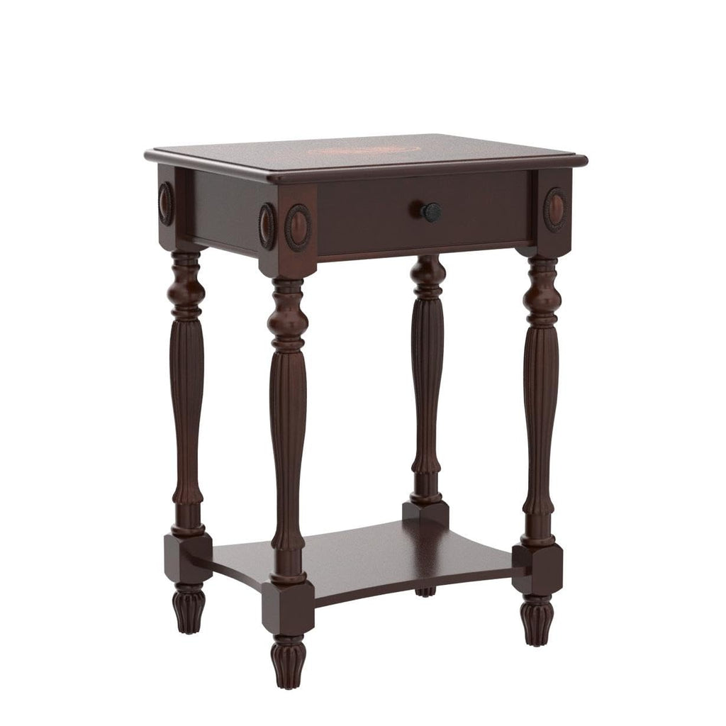 Solid Wood Side Table with Drawer, Cherry Walnut C4750