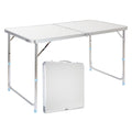 Portable Folding Table White 4 Adjustable Heights W44868