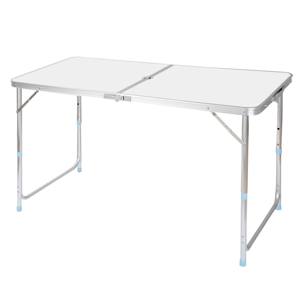Portable Folding Table White 4 Adjustable Heights W44868
