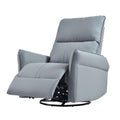 Blue-Gray Snowflake Velvet Swivel Rocker Recliner H300