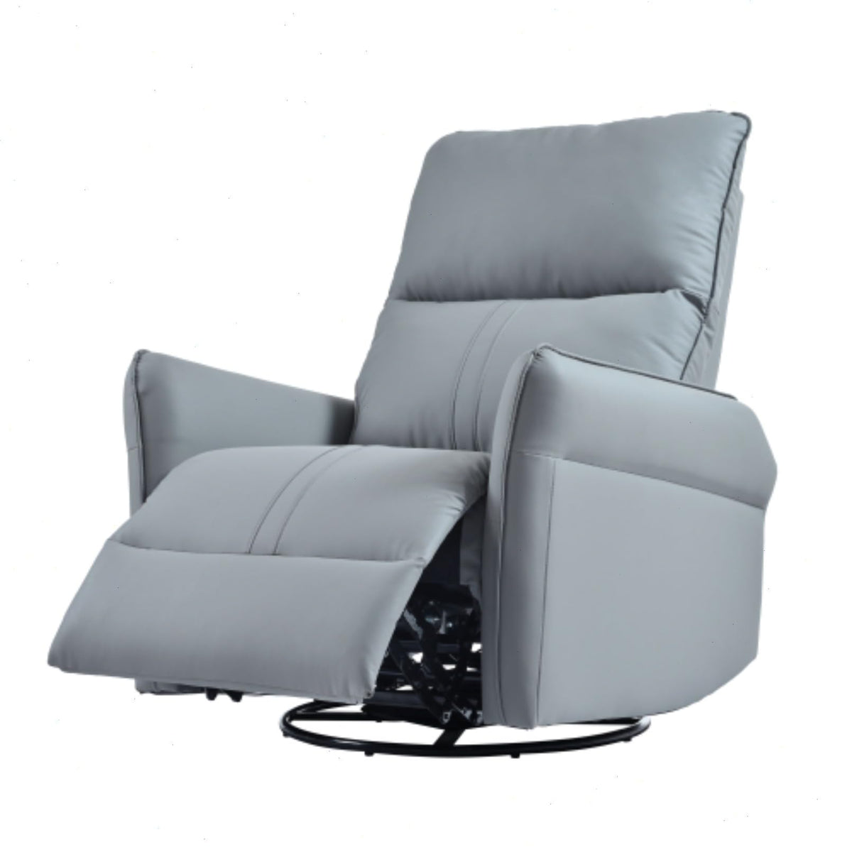 Blue-Gray Snowflake Velvet Swivel Rocker Recliner H300