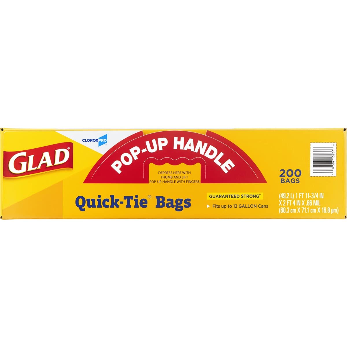 13 Gallon Tall Kitchen Trash Bags, 200 Count H131765