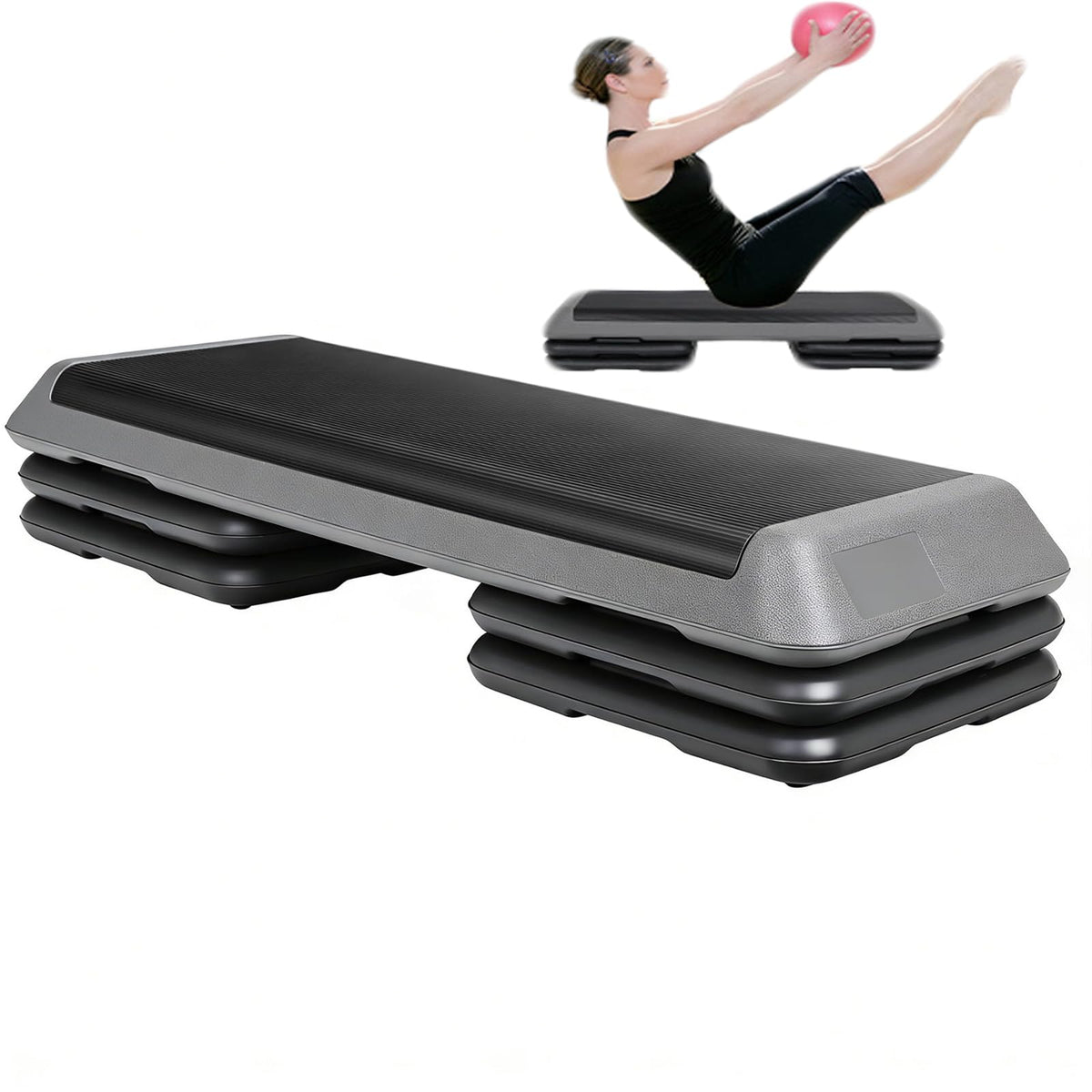 43 Inch Adjustable Aerobic Stepper with 3 Height Levels I6333