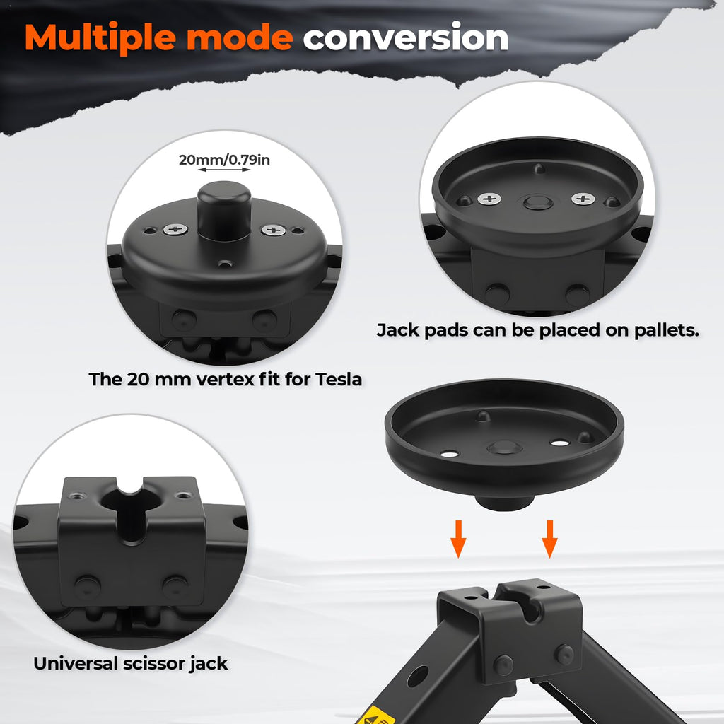 3-Ton Scissor Jack Kit with Rubber Jack Pads L34610