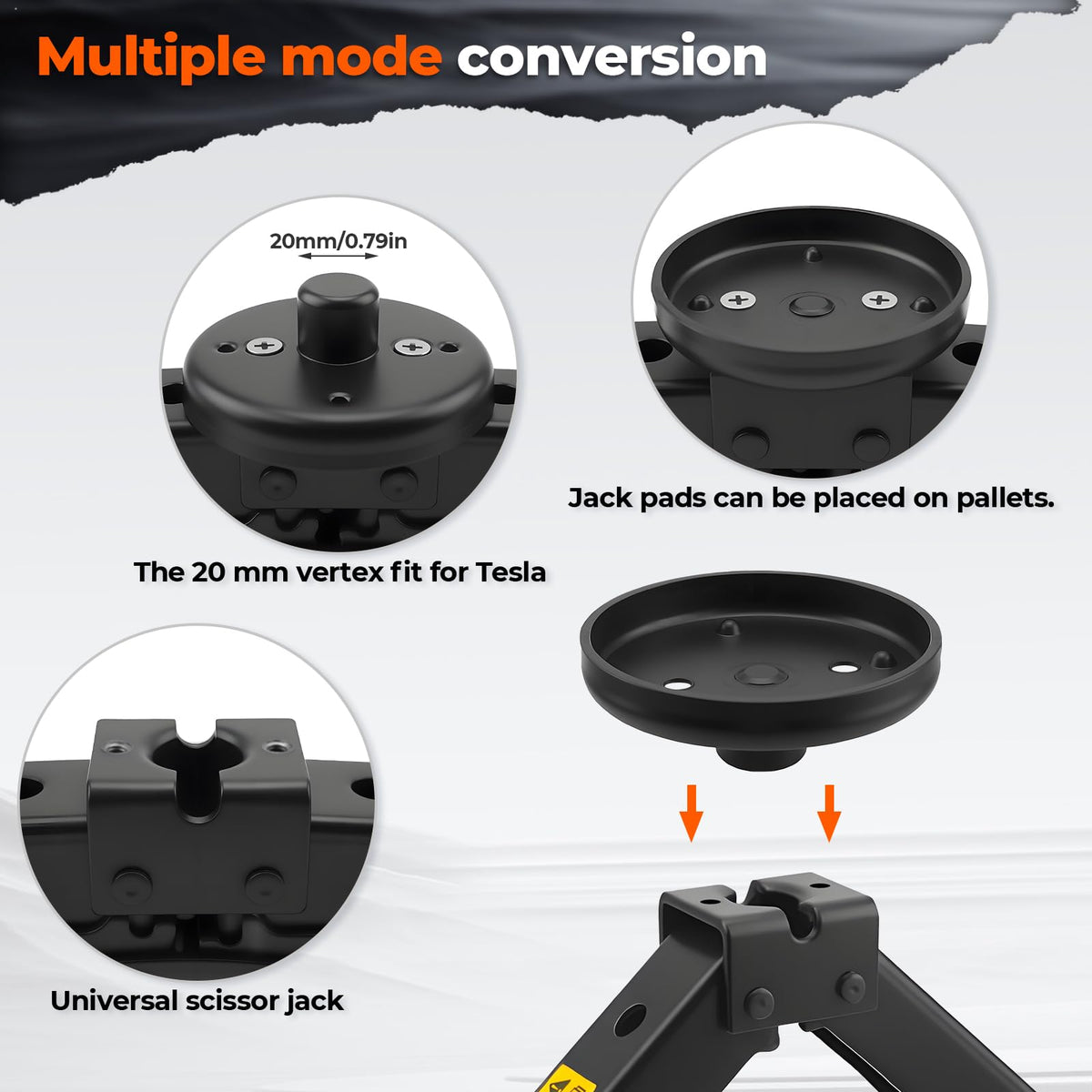 3-Ton Scissor Jack Kit with Rubber Jack Pads L34610