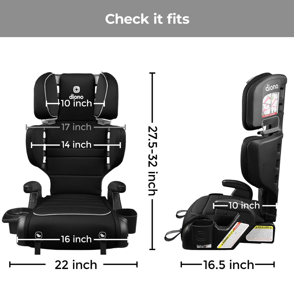 2-in-1 High Back Booster, 40-120 lbs, Black N441