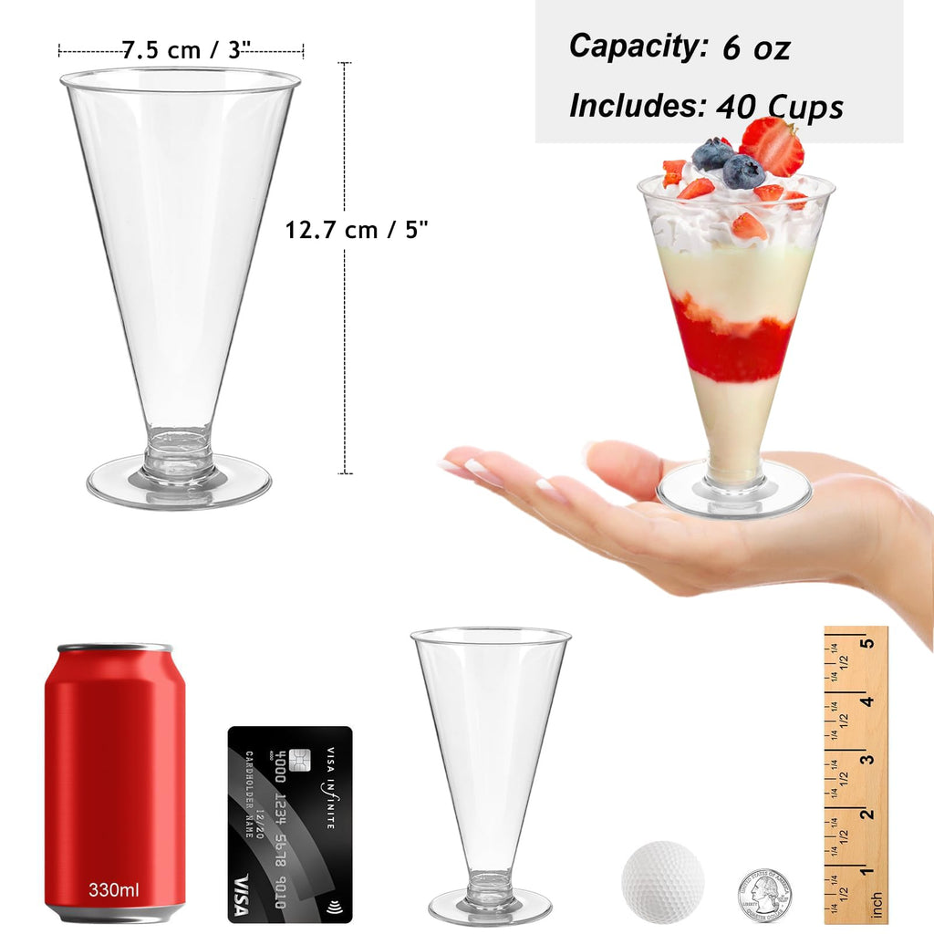 40 PCS 6 oz Plastic Martini Glasses G506