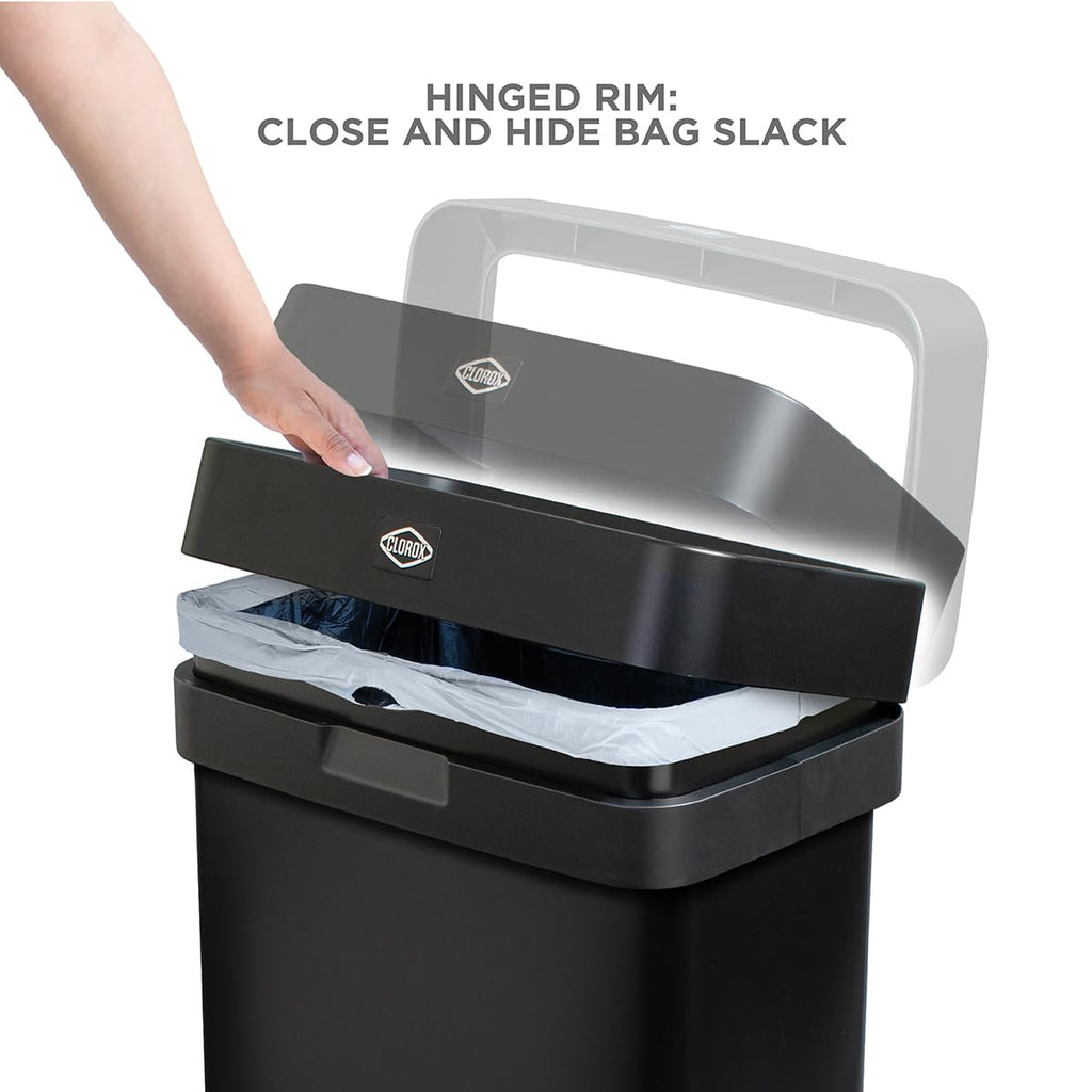 Slim Open Top Stainless Steel Trash Can, Matte Black, 13 Gal / 50L D39070