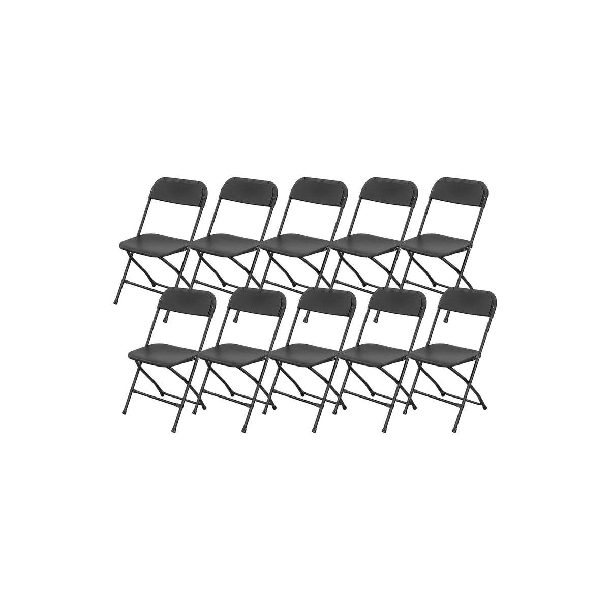 10 Pack Black Plastic Folding Chairs N36919