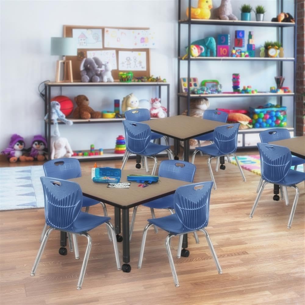 42" Square Mobile Table with 4 Stack Chairs P514632