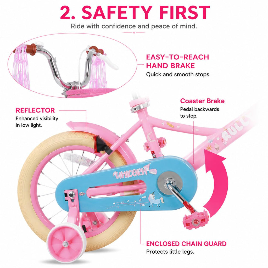 Kids Bike with Training Wheels & Basket C4968