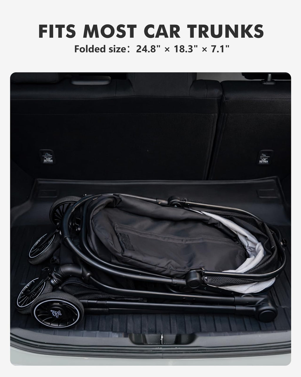 Black Foldable Pet Stroller with Detachable Carrier H858389