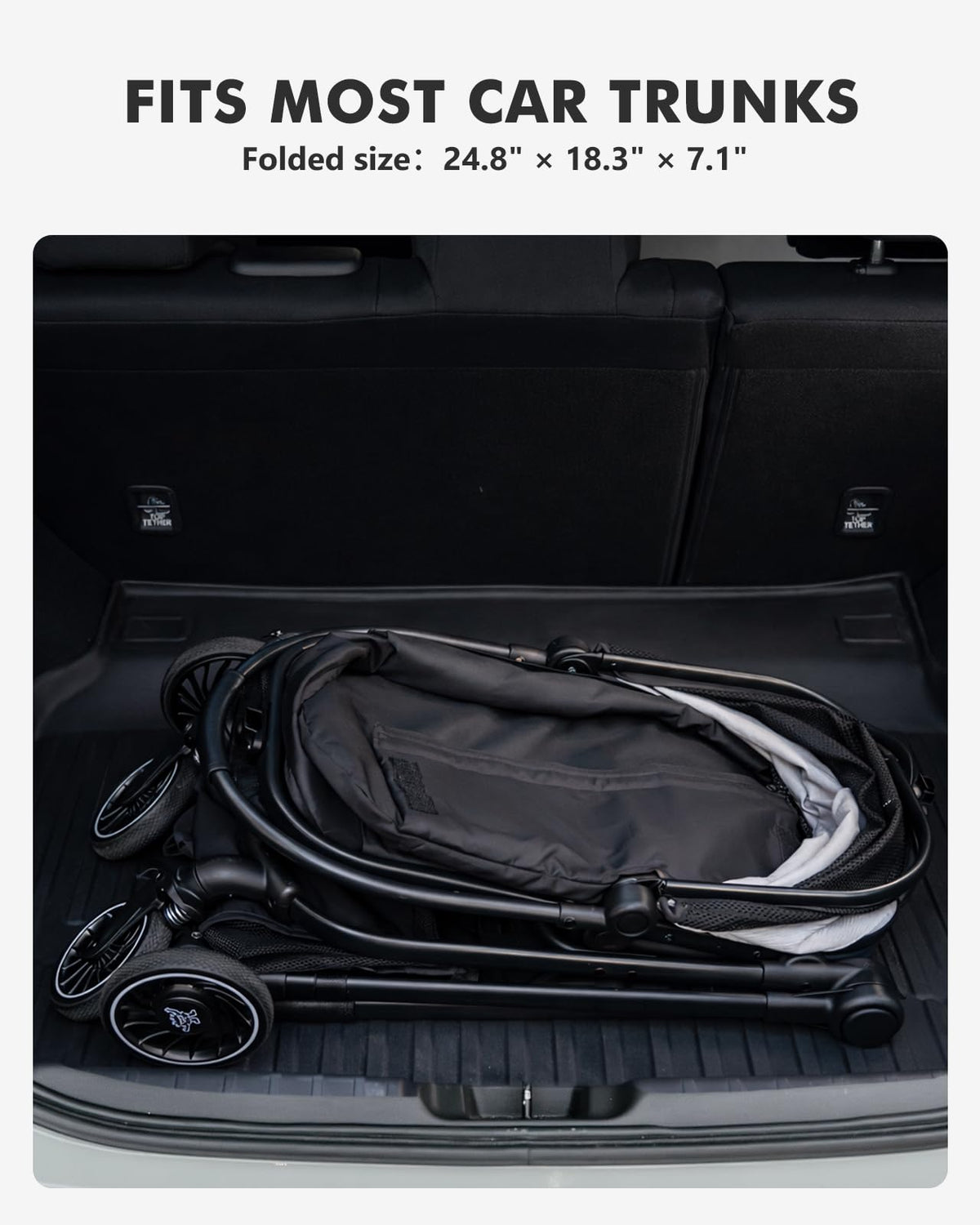 Black Foldable Pet Stroller with Detachable Carrier H858389