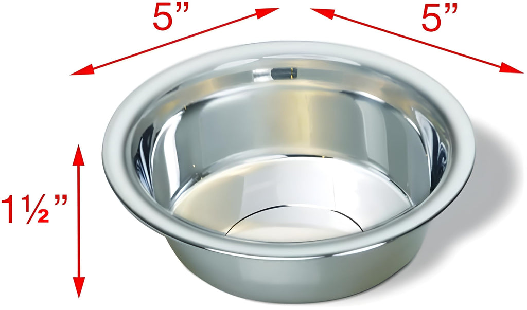 4 Pack Stainless Steel Cat & Dog Bowls, 8 oz Each H765931