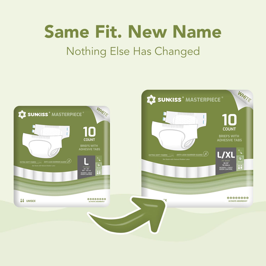 Adult Diapers with Tabs, L/XL, White, 40 Count S672370