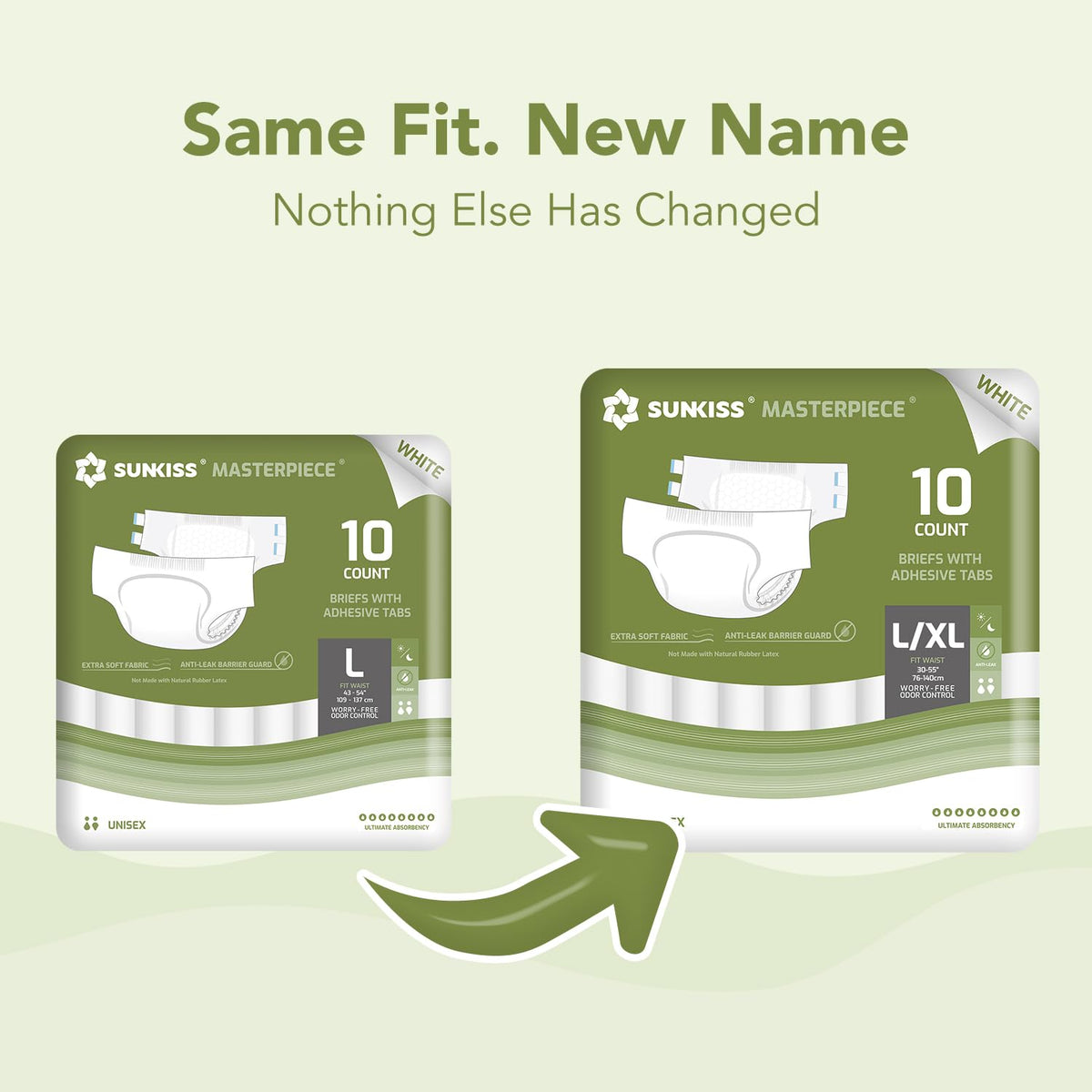 Adult Diapers with Tabs, L/XL, White, 40 Count S672370