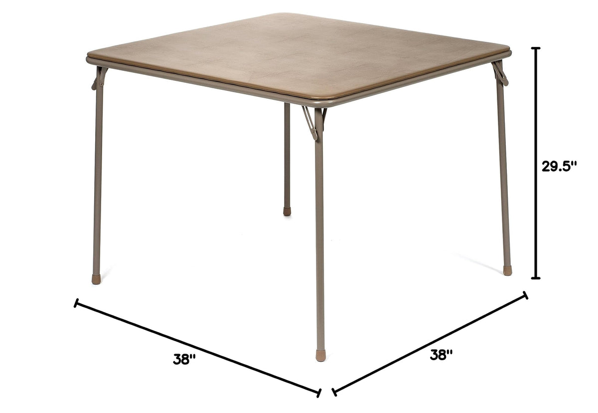 38" Square Folding Card Table, Beige Vinyl G838