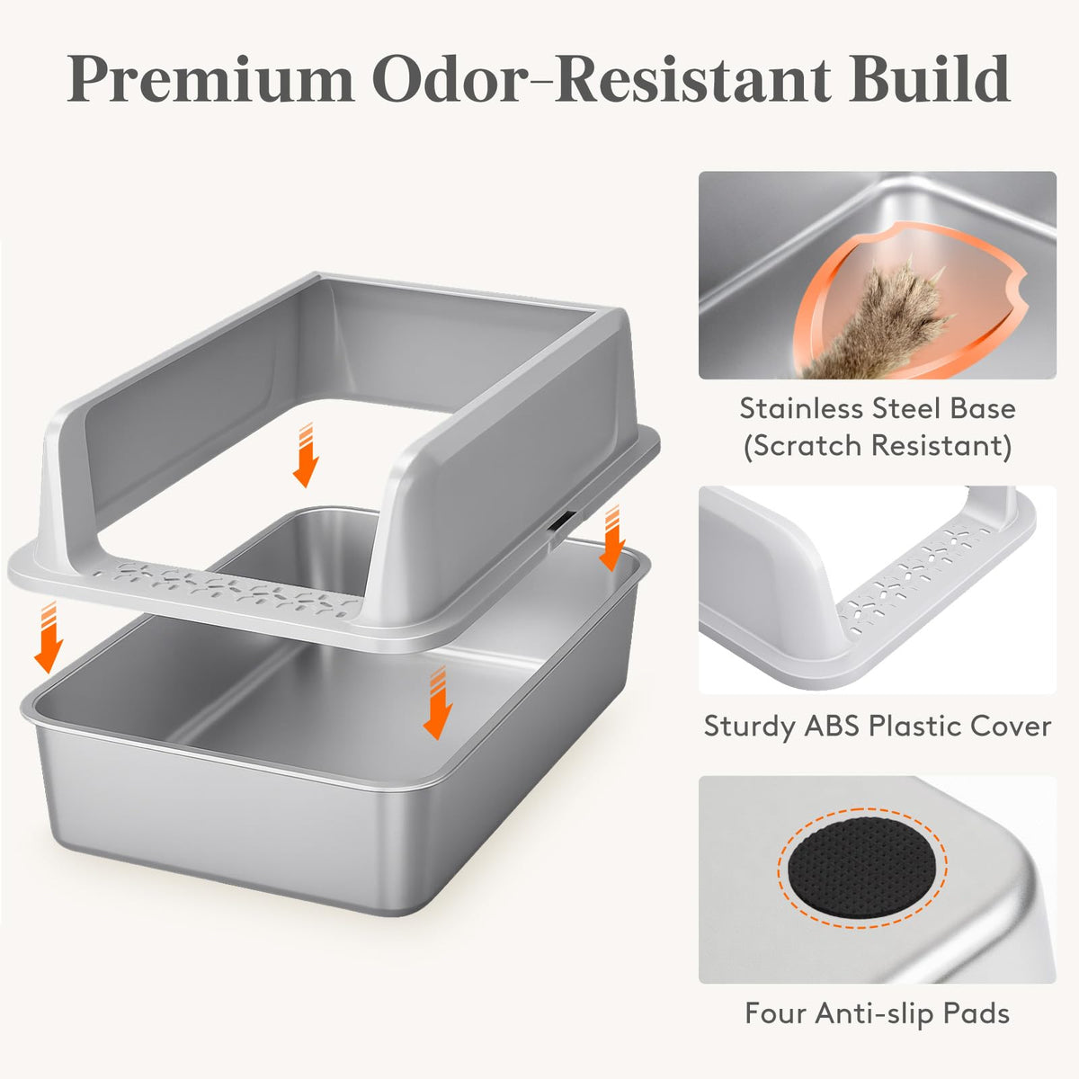 XL Stainless Steel Cat Litter Box O89879