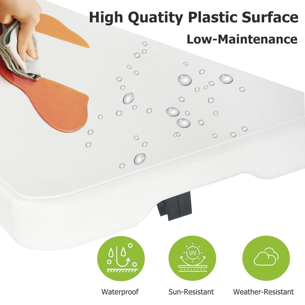 6FT White Folding Table with Carry Handle G723853