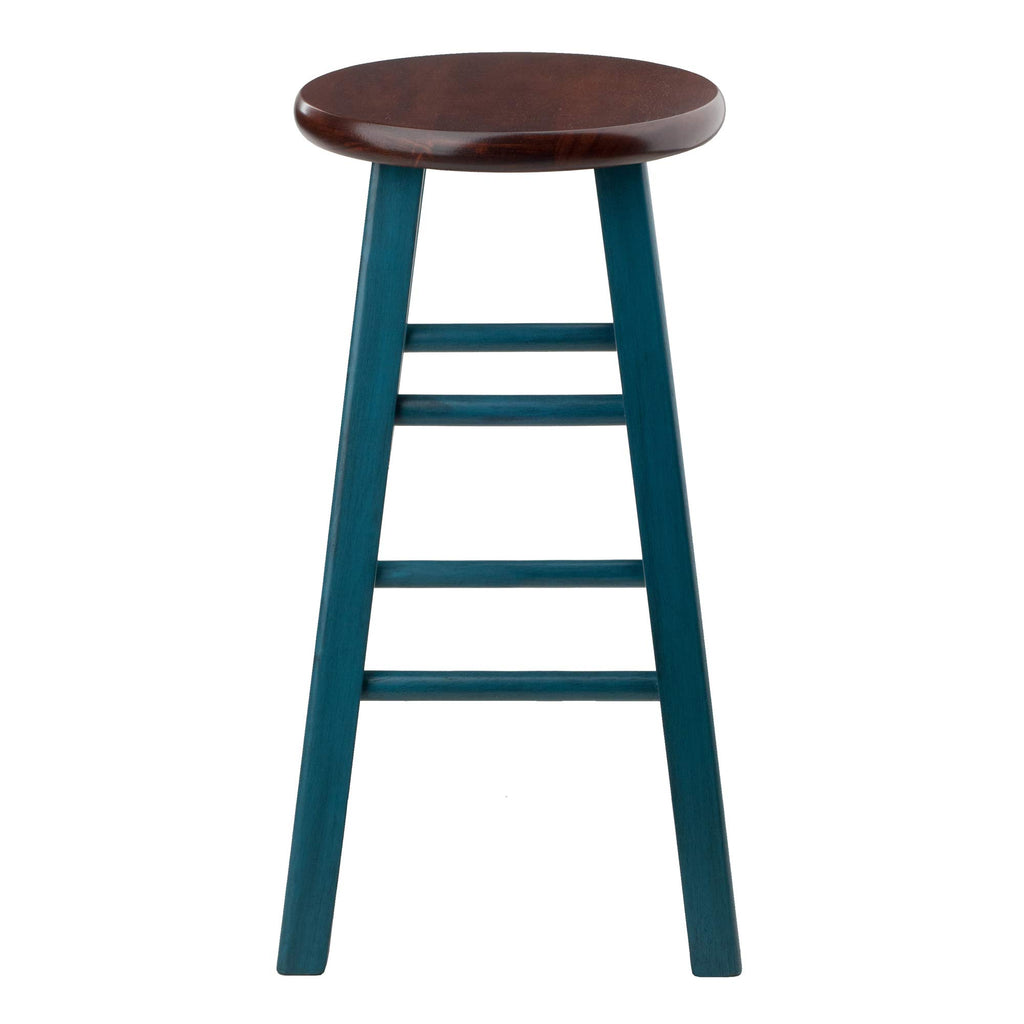 Rustic Teal Walnut Stool C3555