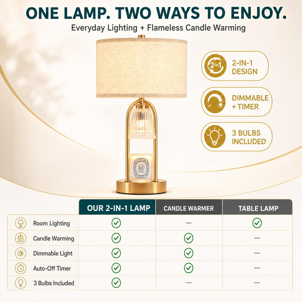2 in 1 Gold Candle Warmer and Table Lamp R99438