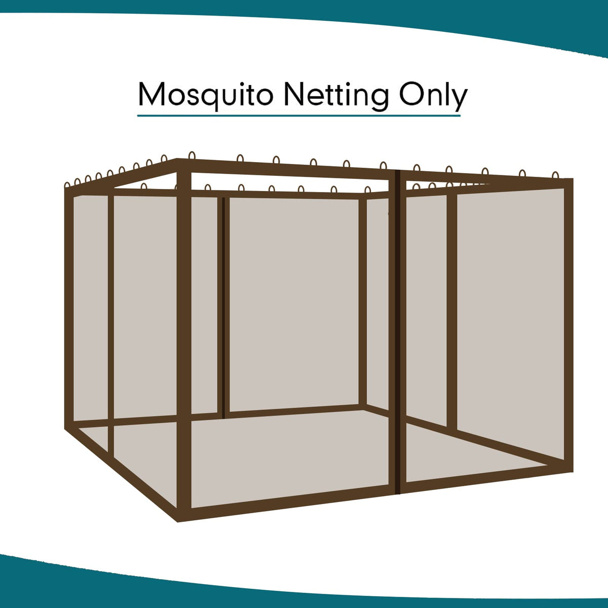 Brown 4-Panel Mosquito Netting V2152