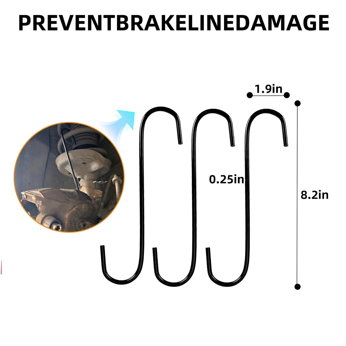 Brake Caliper Compression Tool Kit with 4 Hooks & Steel Plates C571303