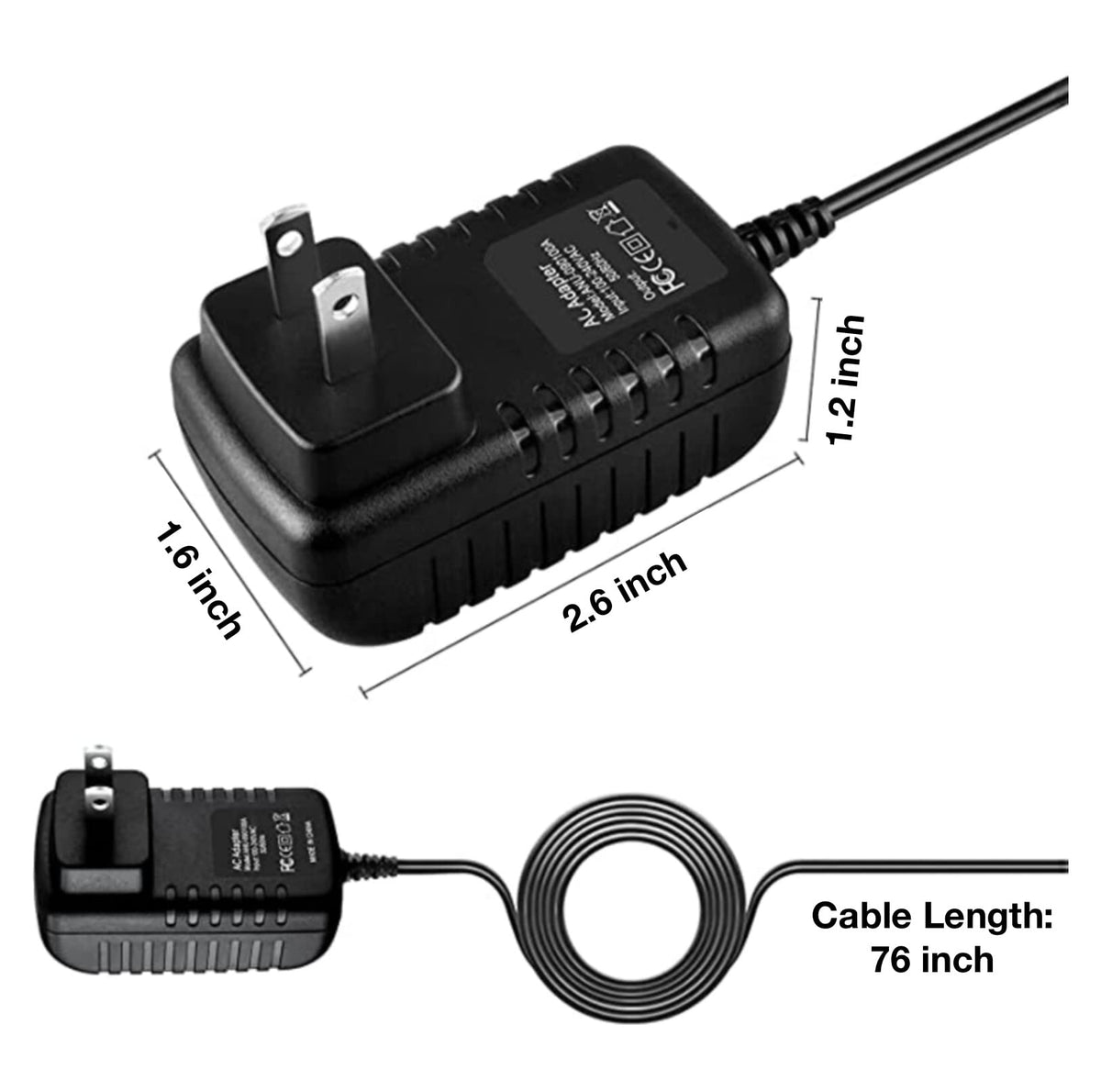 12V DC Power Supply Adapter Cord Cable N389