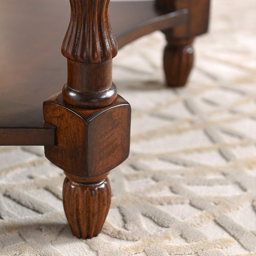 Wood Oval End Table with Glass Top Y237090