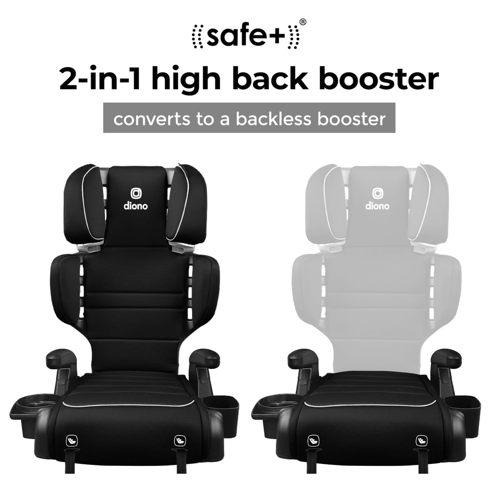 2-in-1 High Back Booster, 40-120 lbs, Black N441