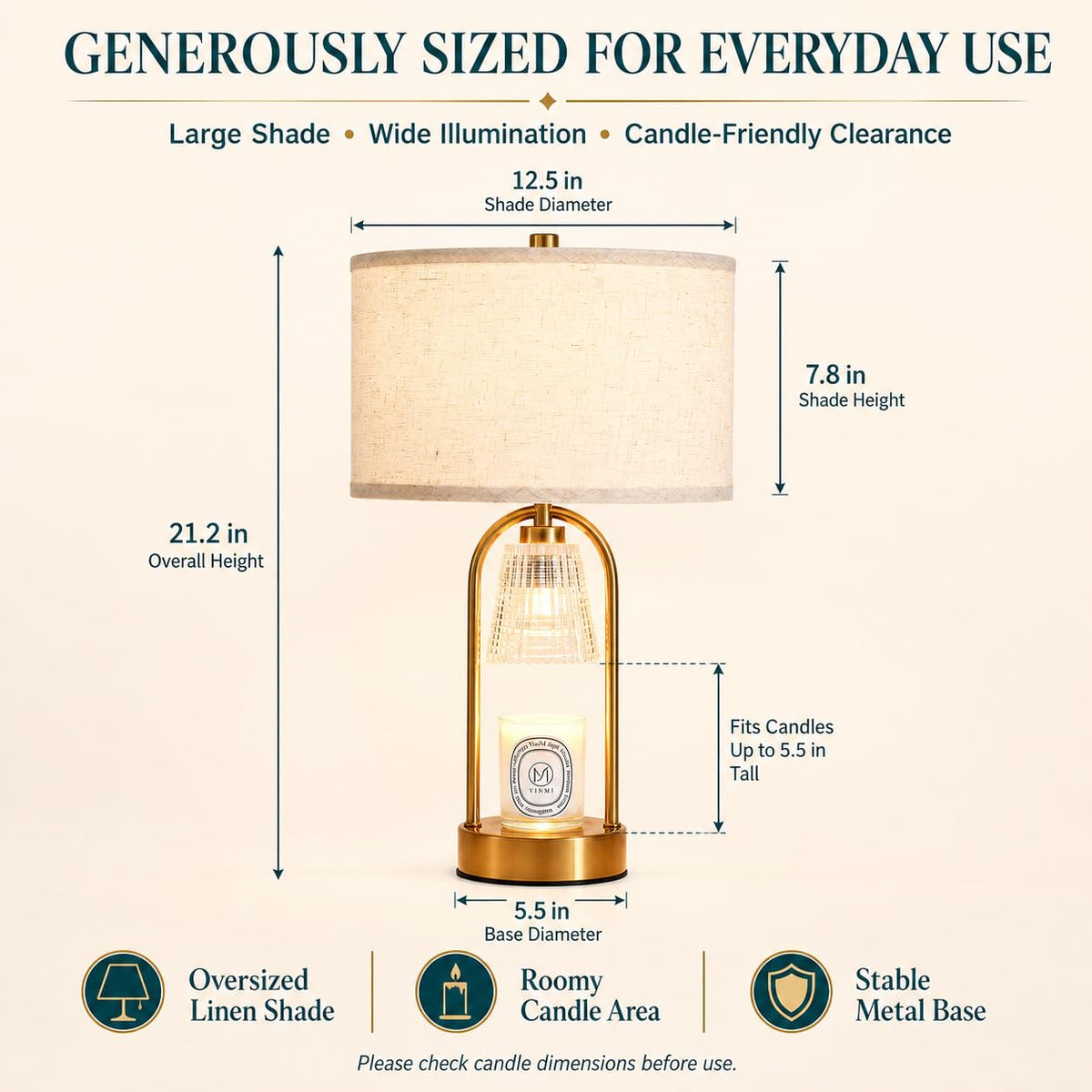 2 in 1 Gold Candle Warmer and Table Lamp R99438