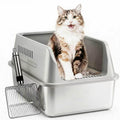 XL Enclosed Stainless Steel Cat Litter Box with Lid O2672