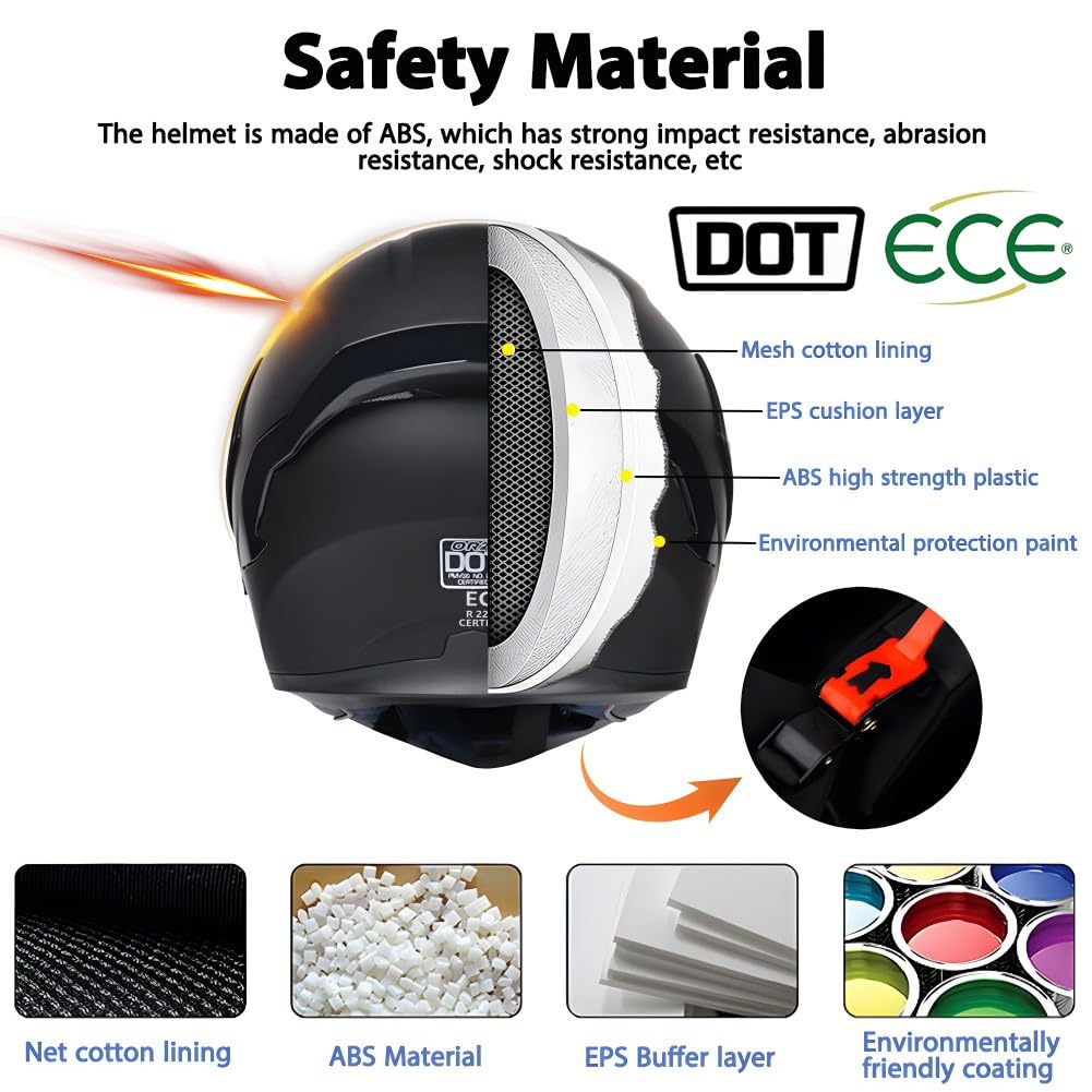 DOT Approved Flip up Full Face Modular Motorcycle Helmet K47362