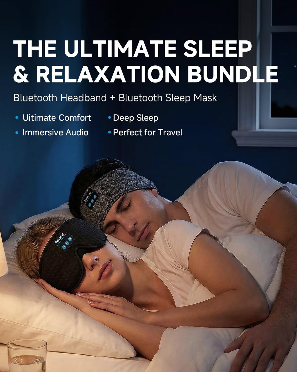 2-Pack Bluetooth Sleep Mask with Headphones I434269