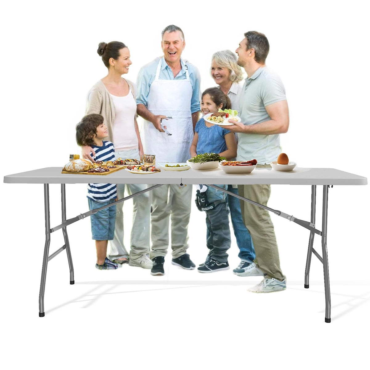 White 6FT Folding Table X9835