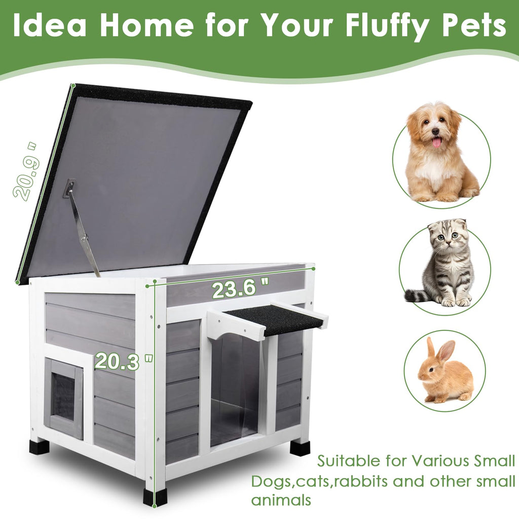 Grey Outdoor Insulated Cat House P30681
