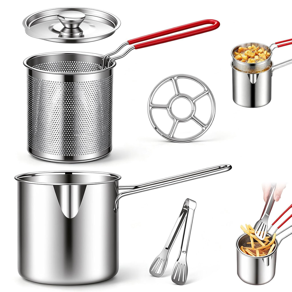 Stainless Steel Pot with Draining Basket, Five Piece Set F143410