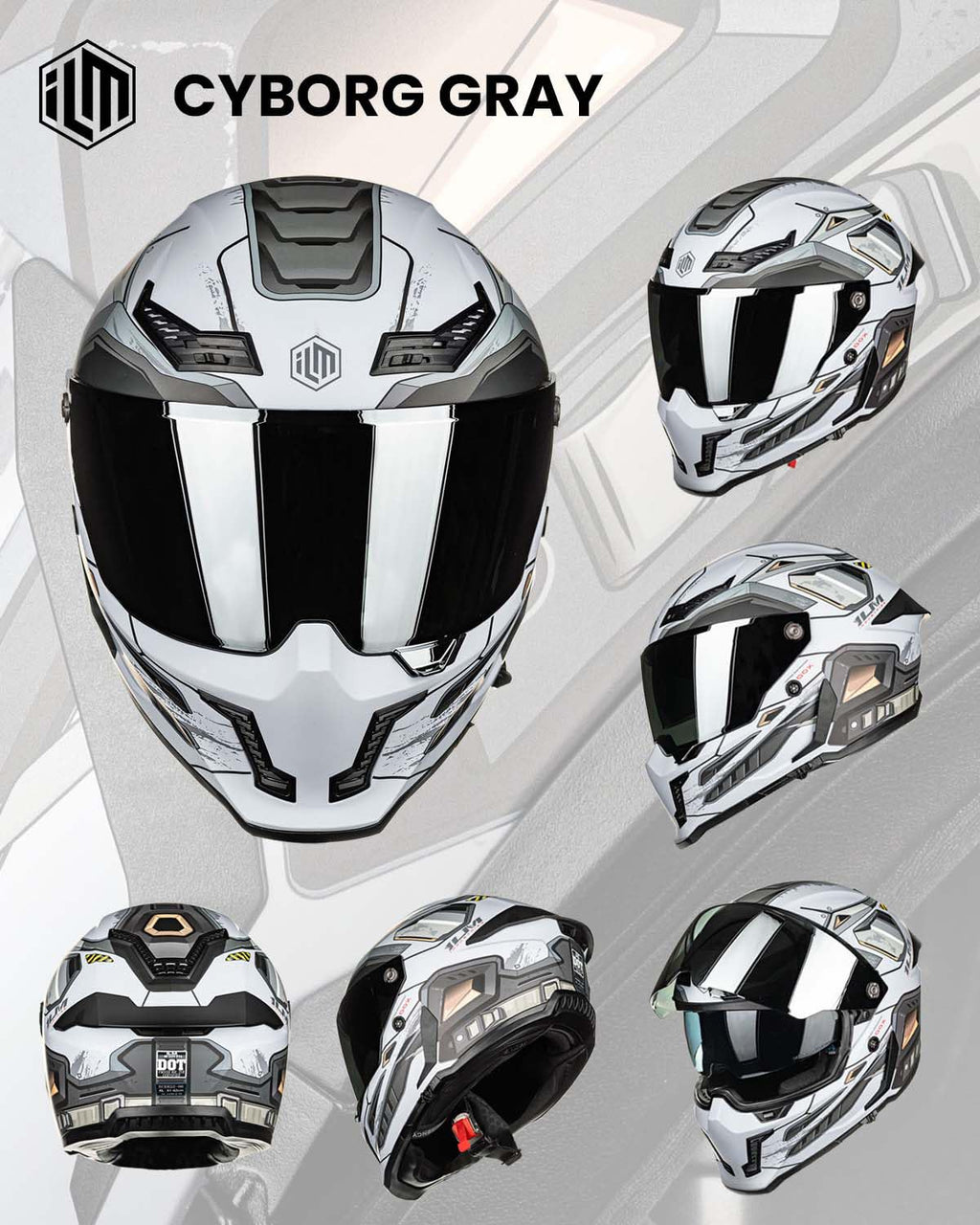Full Face Motorcycle Helmet Dual Visor K6742