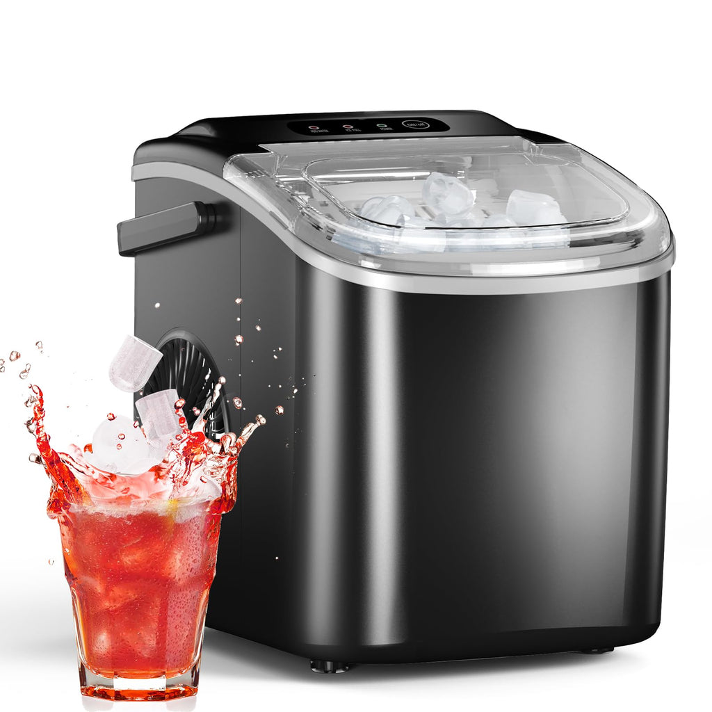 Black Countertop Ice Maker with Ice Scoop & Basket S246