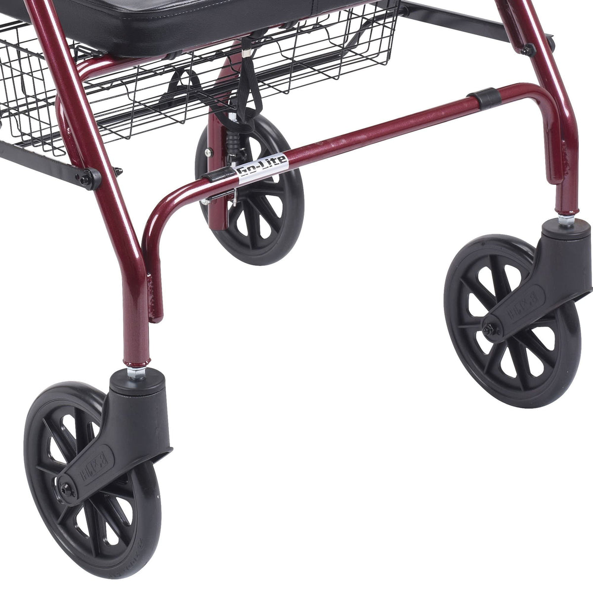 Foldable Bariatric Rollator Walker with Seat, Red O132