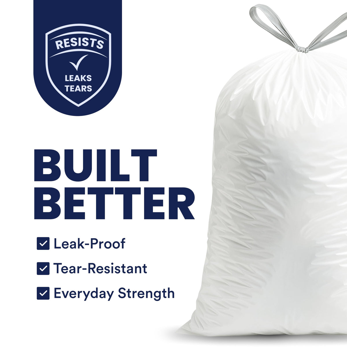 4 Gallon White Drawstring Trash Bags, 200 Count W5313