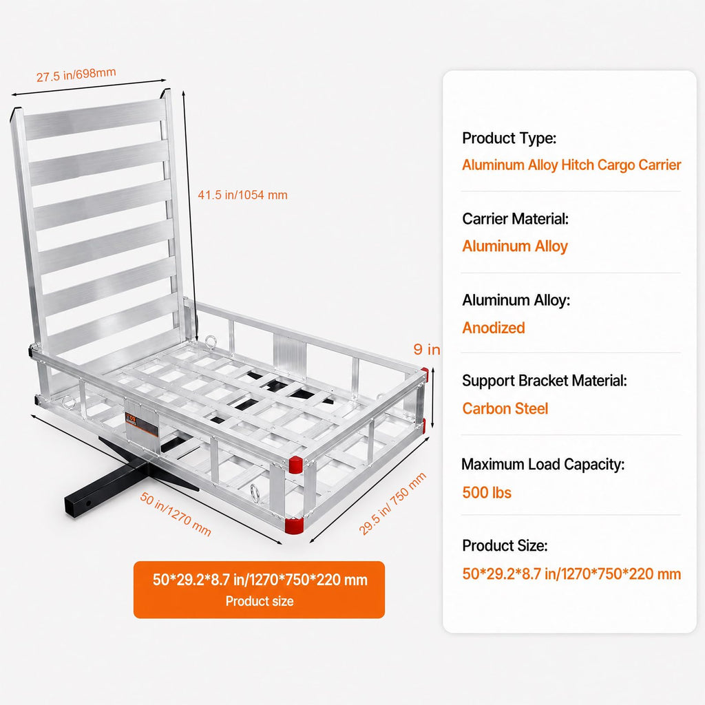 Aluminum Hitch Cargo Carrier with 27.5 in Folding Ramp Q61074