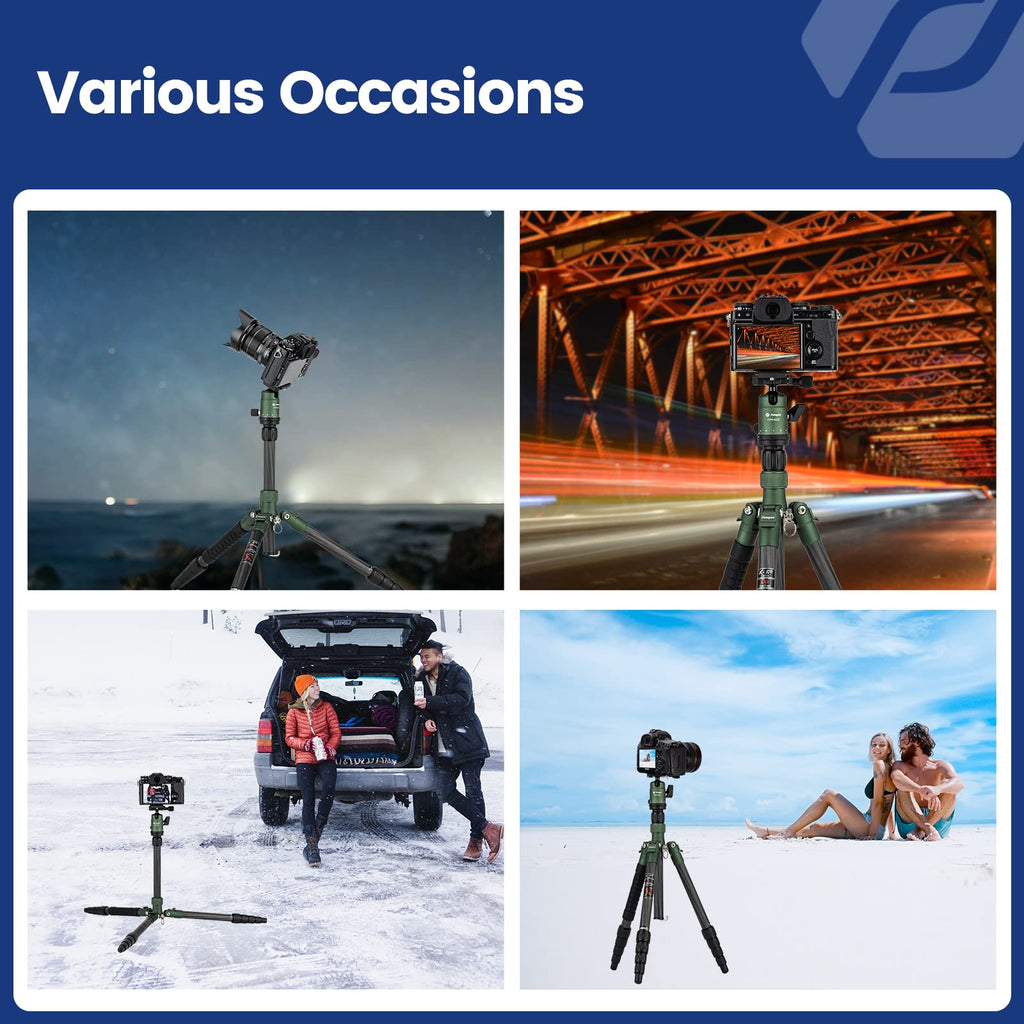 60" Carbon Fiber Camera Tripod with Ball Head and Monopod F2682