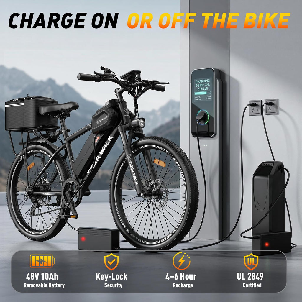 26" Electric Mountain Bike 48V 10Ah 7-Speed Q8532