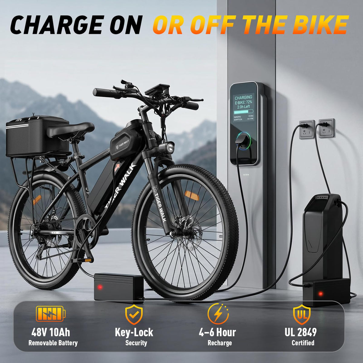 26" Electric Mountain Bike 48V 10Ah 7-Speed Q8532