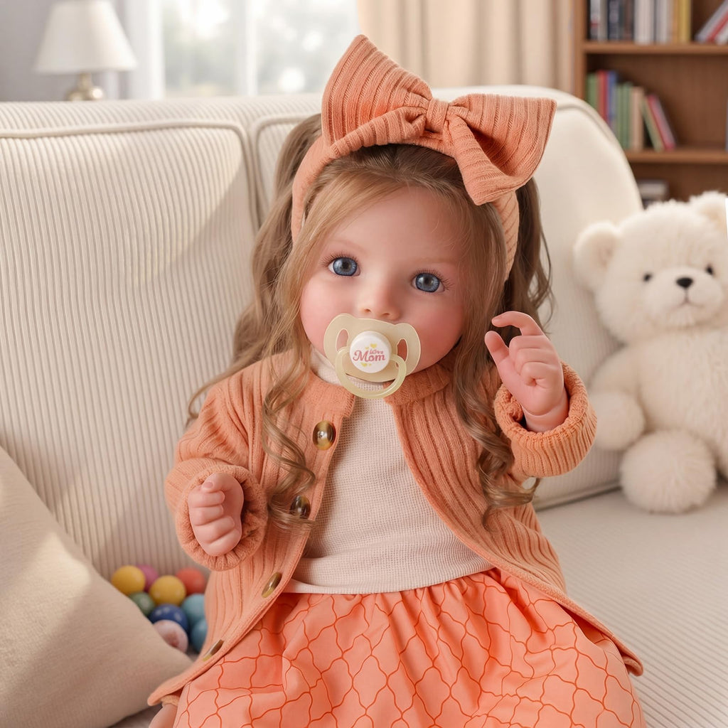 20 Inch Reborn Baby Dolls with Brown Hair W704893