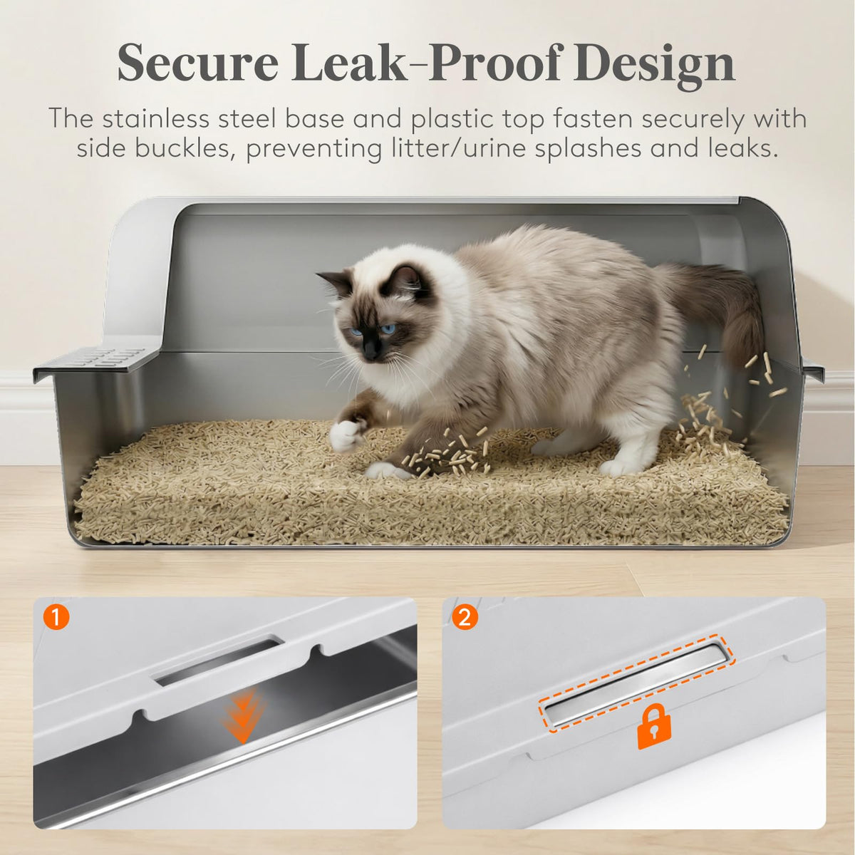 XL Stainless Steel Cat Litter Box O89879