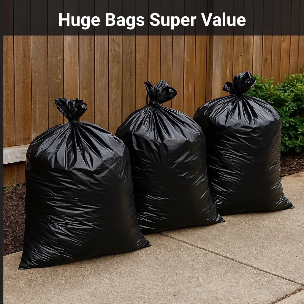 95–96 Gallon 30 Count 2.5 Mil Black Trash Bags O822997